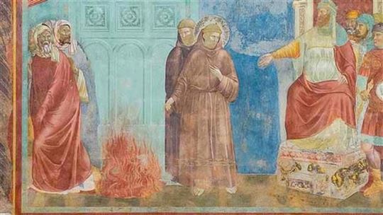 Giotto, ''Franciszek i Sułtan'' (Asyż, Bazylika Świętego Franciszka)