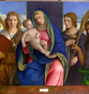 Giovanni Bellini, Madonna and Child with Saints, Metropolitan Museum, Nowy Jork