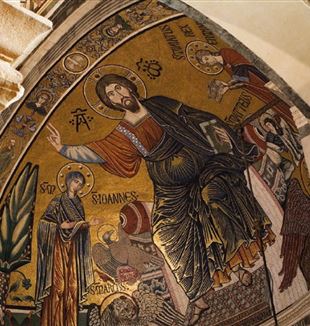 San Miniato, wielki bizantyjski Chrystus w absydzie mozaiki