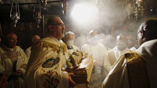 Bożonarodzeniowa Msza Św. odprawiana przez patriarchę Jerozolimy Pierbattistę Pizzaballę