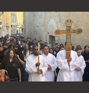 Msza św. z kard. Pizzaballą, łacińskim patriarchą Jerozolimy