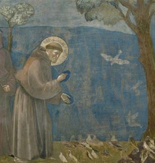 Giotto, <em>Kazanie do ptaków</em> (fragment), bazylika górna św. Franciszka w Asyżu (©Album/Mondadori Portfolio)