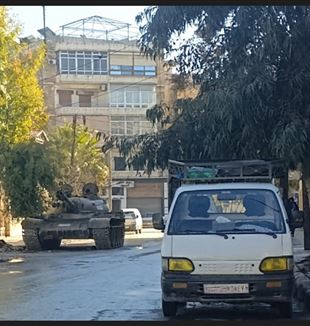 Czołg na ulicach Aleppo