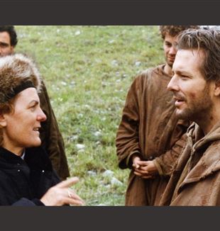 Liliana Cavani z Mickeyem Rourkiem na planie swojego drugiego filmu o św. Franciszku (©Paul Ronald)