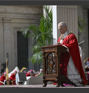 Papież Leon podczas uroczystości Niedzieli Palmowej (©Ansa/Vatican Media)