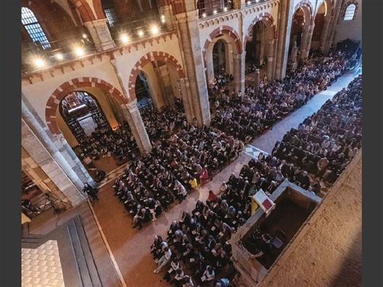 Otwarcie fazy świadectw procesu beatyfikacyjnego ks. Giussaniego. Bazylika św. Ambrożego w Mediolanie, 9 maja 2024
