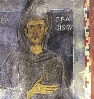 Portret Franciszka namalowany w Sacro Speco w Subiaco (©Gerhard Rue/Mondadori Portfolio)